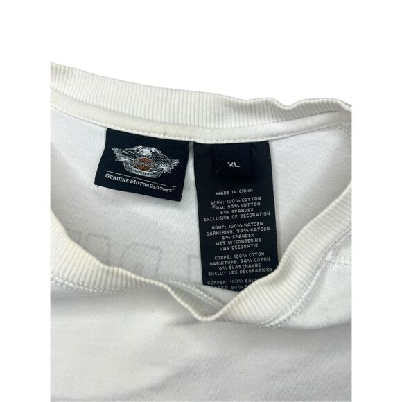 Harley Davidson Men’s XL Long Sleeve Shirt White Motorcycle Vintage 90s Y2K - Picture 7 of 7